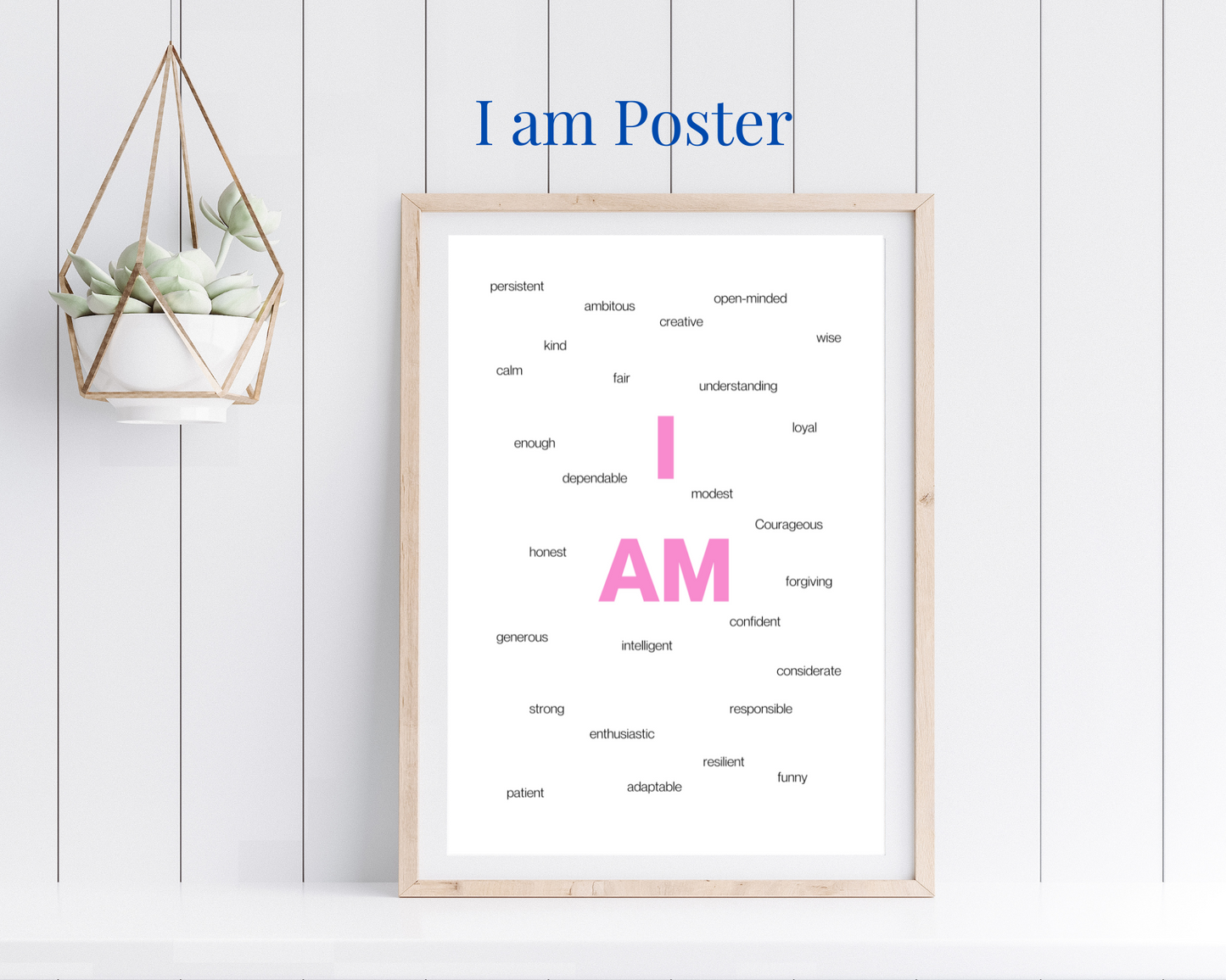 I AM poster in pink