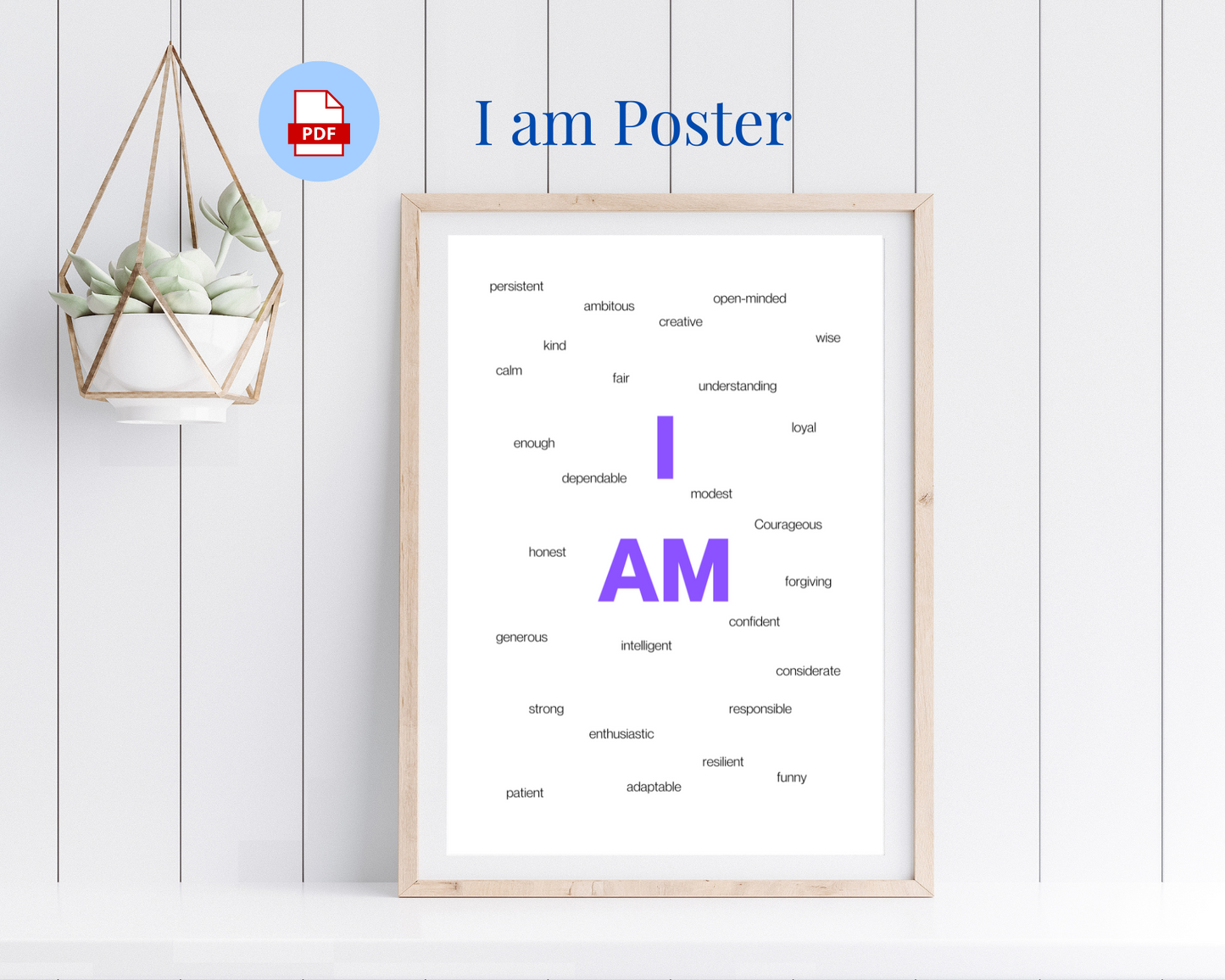 I AM poster in purple